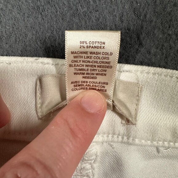 Loft Outlet Womens 12P White Skinny Ankle Cropped Cotton Blend Jeans - Picture 9 of 12